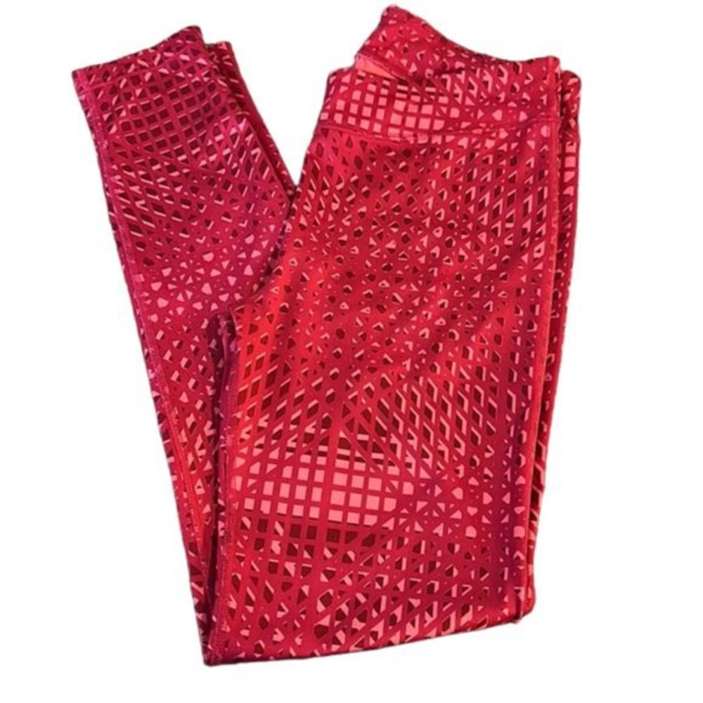 Under Armour Red Pink Fly Fast 2.0 HeatGear Leggings Size Small EUC #7213